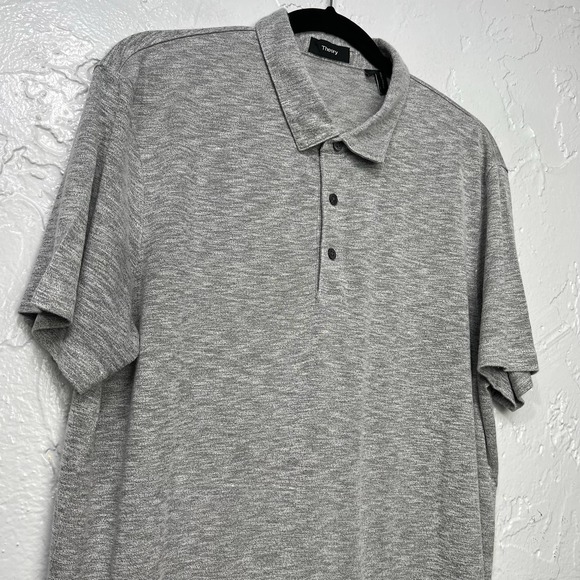 Theory Men's Gray Polo Modal Casual Size XL - Picture 4 of 8